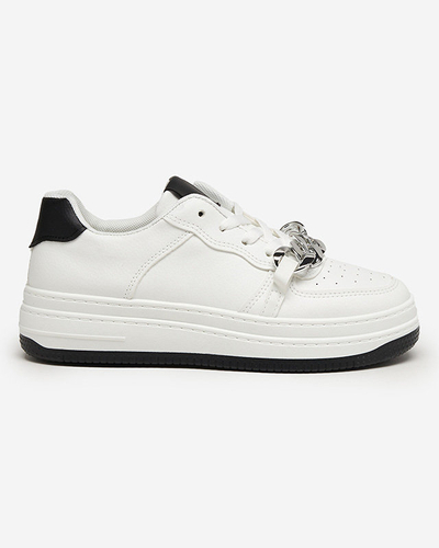 Černobílá sportovní obuv pro ženy tenisky s řetízkem Nevito - Obuv