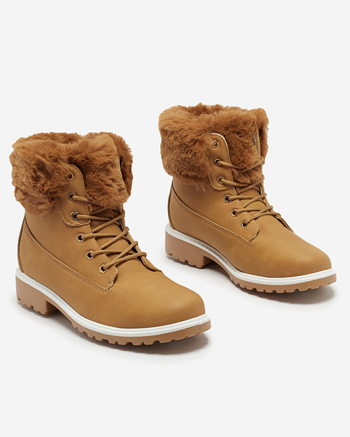 Класичні жіночі черевики снігоходи з верблюжої тауни - Взуття