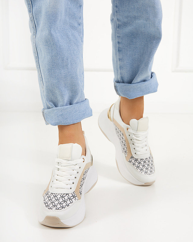 Béžová a bílá dámská sportovní obuv Weniso tenisky - Obuv