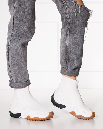 Bílé dámské vysoké tenisky Tenera na platformě - obuv