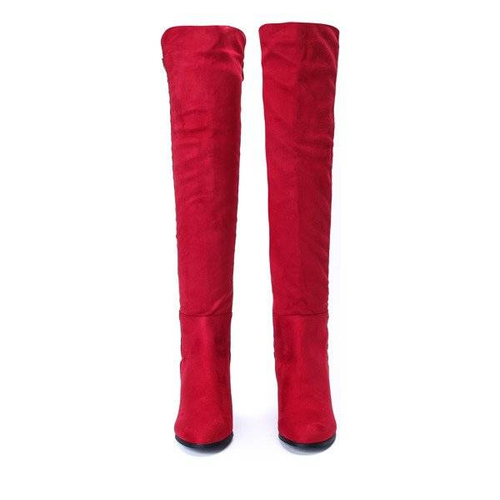 ВИХІД Червоні довгі черевики з фіолетовим цирконієм Мег- Взуття