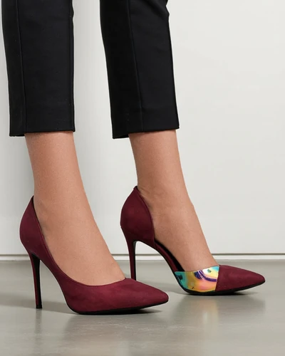 Royalfashion Жіночі туфлі на підборах з бантом та голографічним вставкою Dremtru