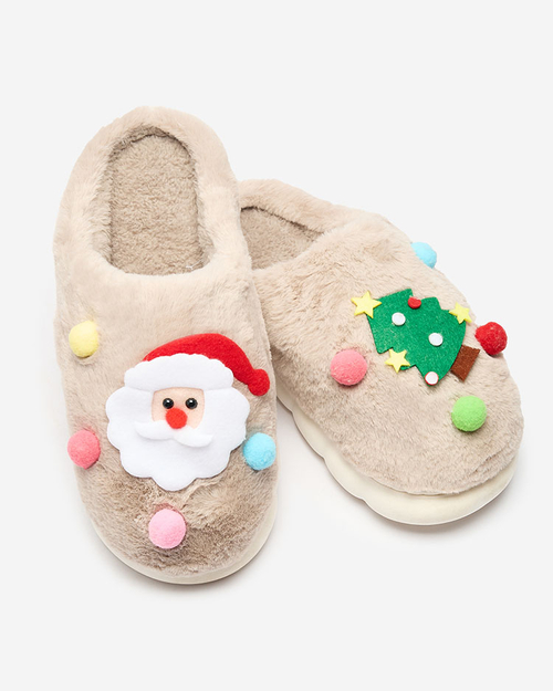 Різдвяні жіночі капці Royalfashion світло-коричневого кольору Fertemse