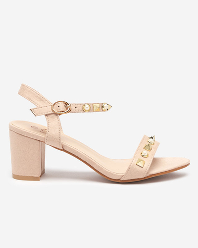 OUTLET Жіночі бежеві босоніжки на жердині з прикрасами Rokky - Взуття