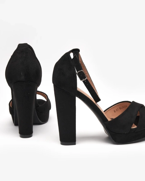 Босоніжки жіночі на високому стовпі, еко замша Rollita - Взуття