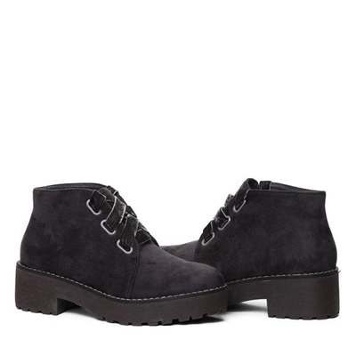 Szare botki z zamszu Danica- Obuwie