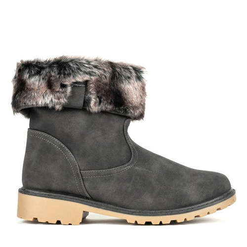 Сірі черевики на плоскому каблуці Канада - Взуття