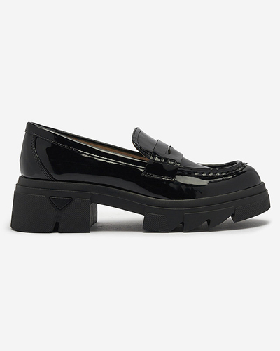 Чорні лаковані мокасини для жінок Tygriss- Footwear