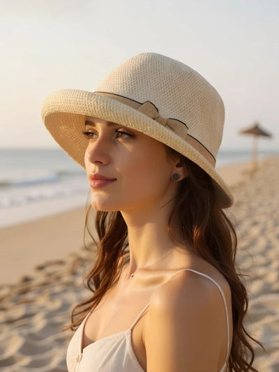 Royalfashion Dámský klobouk zdobený mašlí Summer Grace