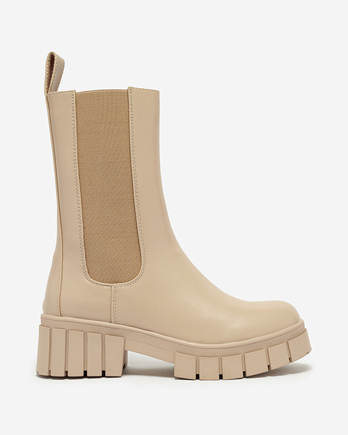 Чоботи жіночі бежеві високі утеплені Otika - Взуття