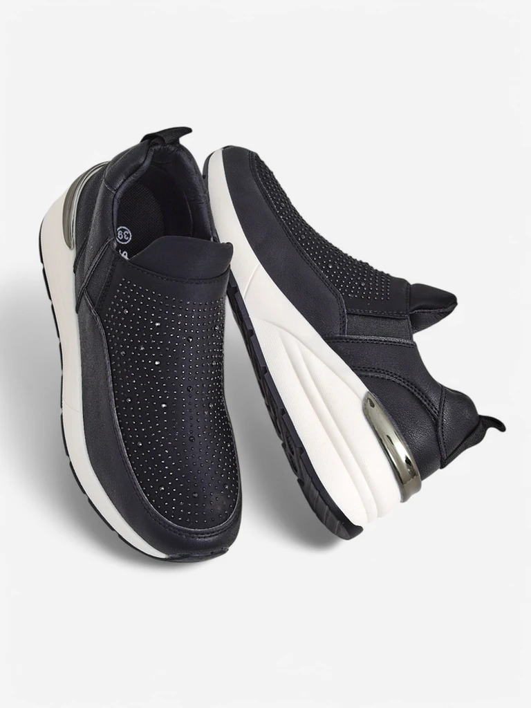 Royalfashion dámské sportovní boty na slip-on s kamínky Elera