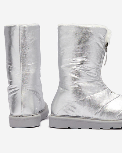 Stříbrné dámské boty a'la snow boots Tirigga- Obuv