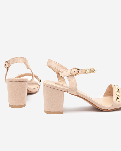 OUTLET Жіночі бежеві босоніжки на жердині з прикрасами Rokky - Взуття