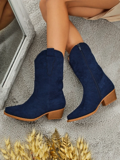 Dámské kovbojské boty eko semišové SpireHush