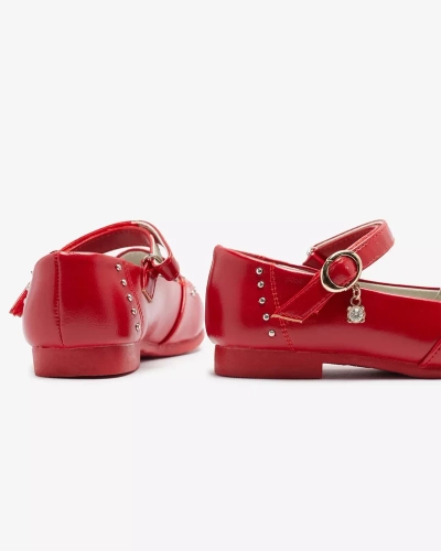 Червоні туфлі-човники зі стразами Praja- Footwear