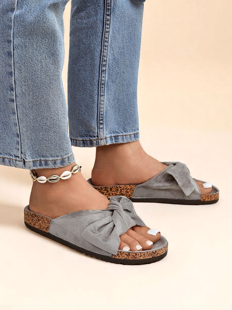 Royalfashion Dámské pantofle s mašlí Bubble Sun