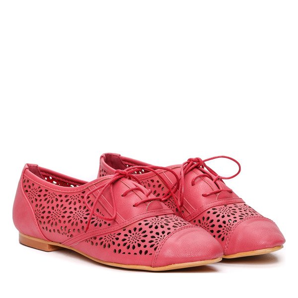 Czerwone półbuty z ekologicznej skóry April- Obuwie