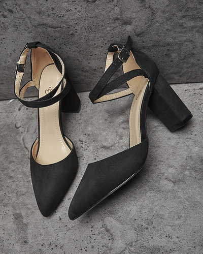 Černé dámské lodičky na šněrování Amagy- Obuv