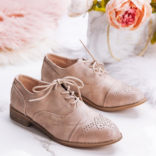 Рожеві шнуровані туфлі з заклепками Nose - Взуття