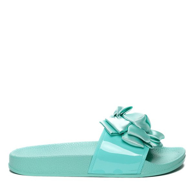 Miętowe klapki- Obuwie