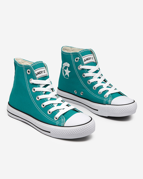 Бірюзові жіночі високі кеди Garet