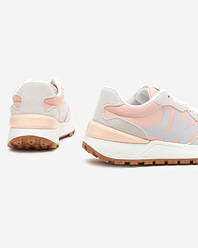 Růžové dámské tenisky s šedými vsadkami Narisa - Obuv