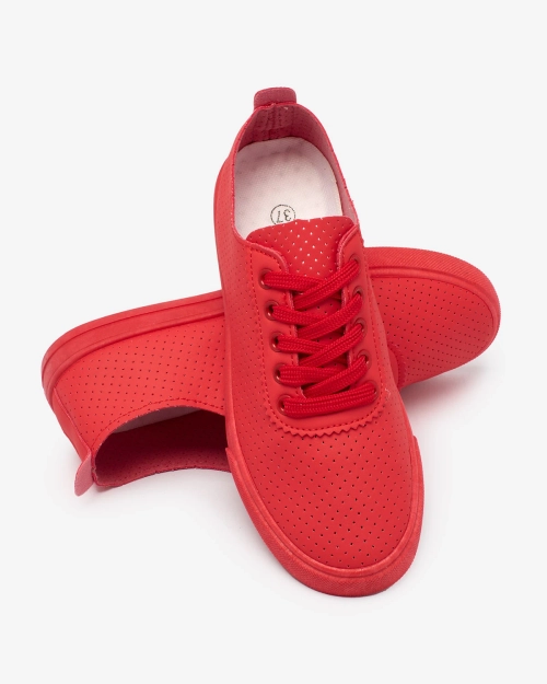 Royalfashion Червоні жіночі ажурні теніски Salomp