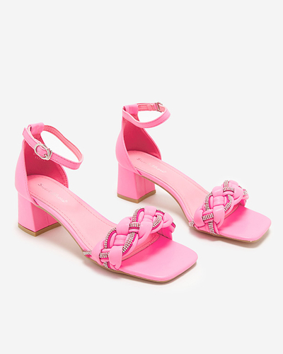 Fuchsiové dámské sandály na sloupku Marienka - Obuv