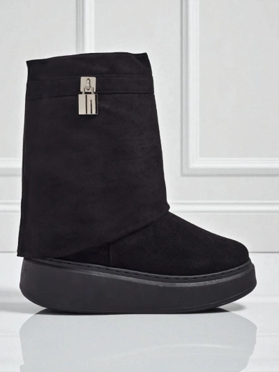 Короткі жіночі черевики а-ля снігоходи з пристібною халявою Elizze