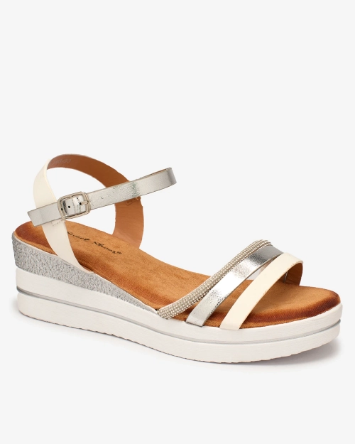 Royalfashion Жіночі срібні босоніжки на якорях Afocla срібло