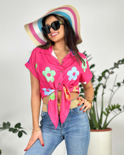 Royalfashion Жіноча коротка квіткова сорочка