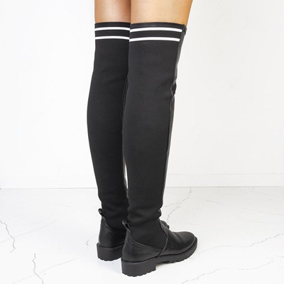 Czarne kozaki z wysoką cholewką Liverpool - Obuwie