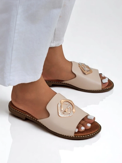 Royalfashion Жіночі шльопанці на плоскій підошві Goldie Spark