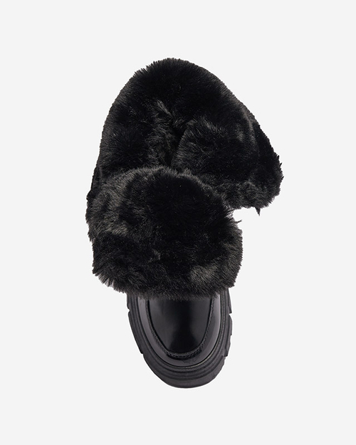 Черевики жіночі на плоскій підошві чорного кольору Sapollo- Взуття