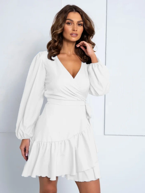 Royalfashion Жіноча міні-сукня з зав’язками та воланами