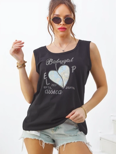 Royalfashion Жіноча бавовняна майка з сердечком