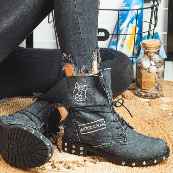 Džínové černé džínové tašky - Obuv 1