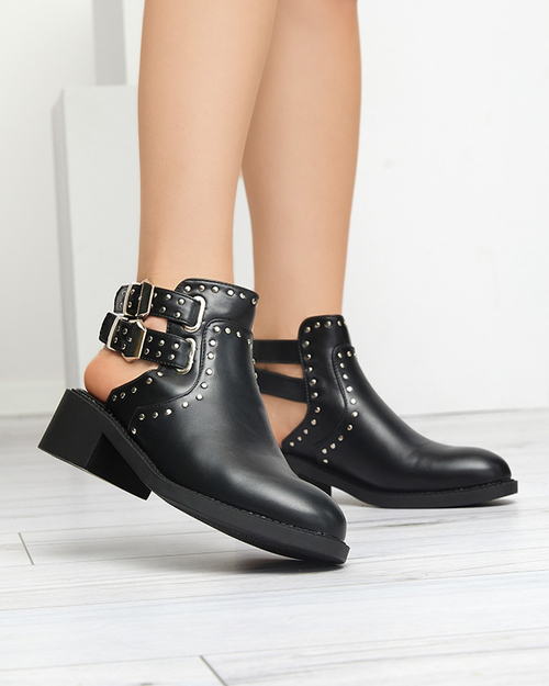 Чорні жіночі ботильйони з вирізами Dlagona- Взуття