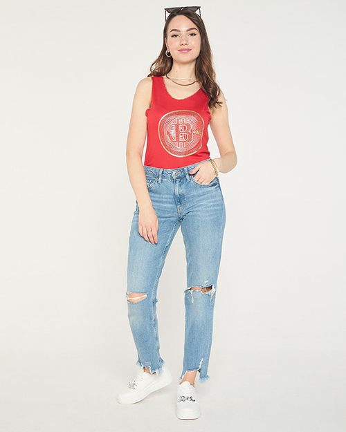 Червоний жіночий топ