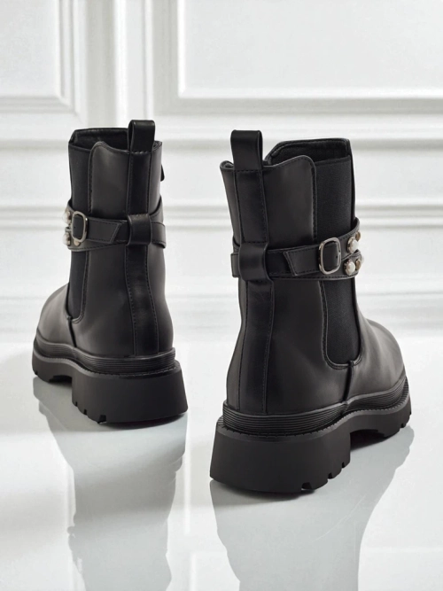 Високі жіночі ботильйони з екошкіри Pearl Mist