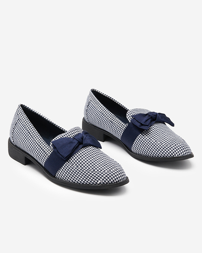 Синьо-білі жіночі лофери з візерунком Lukisto