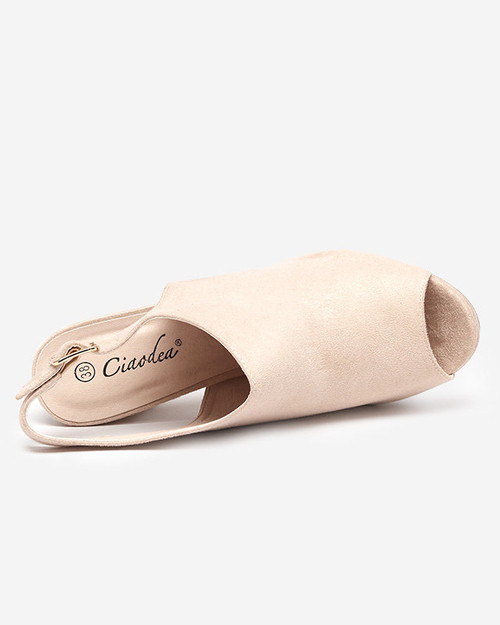 Бежеві жіночі босоніжки на високому стовпі Weteri - Взуття