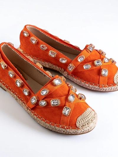 Oranžové dámské espadrilky s krystaly Wamba - obuv