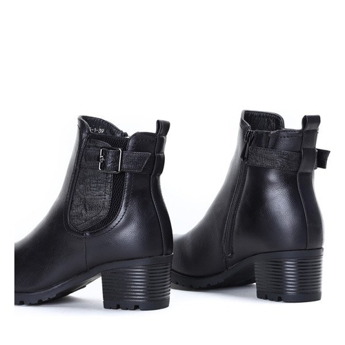 Czarne botki na słupku The Weekend - Obuwie