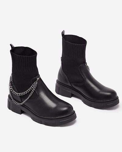 Чоботи жіночі чорні з верхом a'la sock Foldaf- Footwear