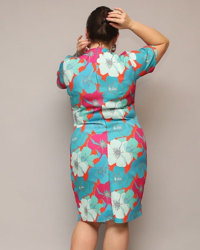 Жіноча сукня з квіткової тканини Royalfashion PLUS SIZE