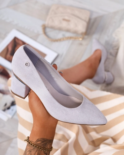 Royalfashion Світло-сірі жіночі туфлі-човники Nanly