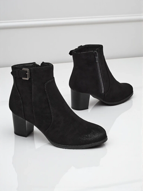 Жіночі ботильйони з еко замші на підборах Crimson Dusk