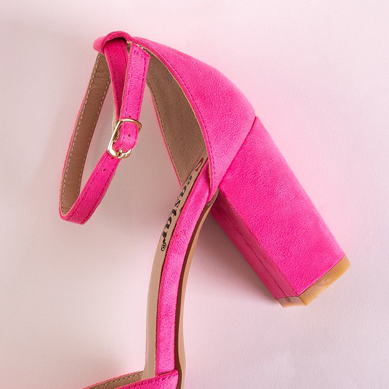Neonově růžové dámské sandály na botě Luxuriance post - Footwear