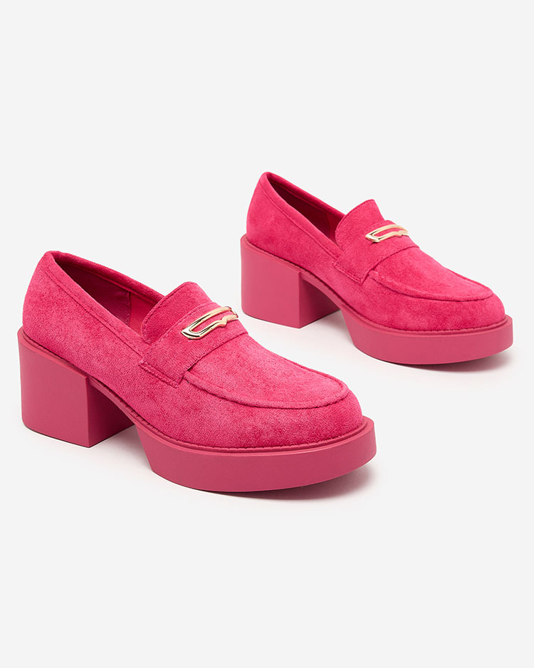 Royalfashion Růžové dámské mokasíny z eko semiše Valyffia